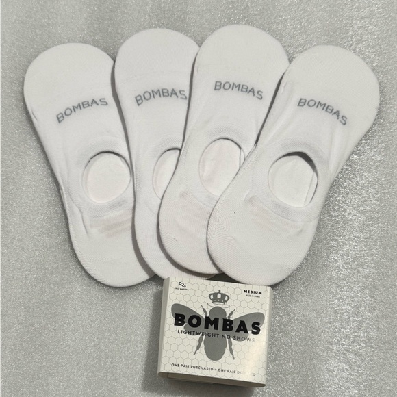 Bombas Accessories - New Bombas Womens Casual Socks - White Medium No Show 4 ct lot